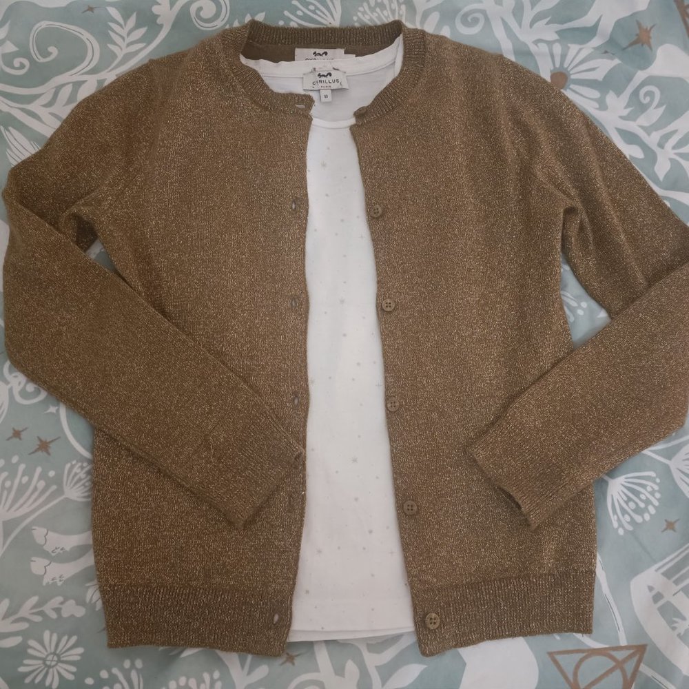 Cardigan golden + T-shirt LS CYRILLUS Paris
